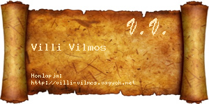 Villi Vilmos névjegykártya